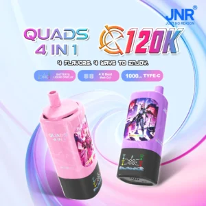 JNR Vapes Quads 4 in1 120k Puffs 120000 Rechargeable